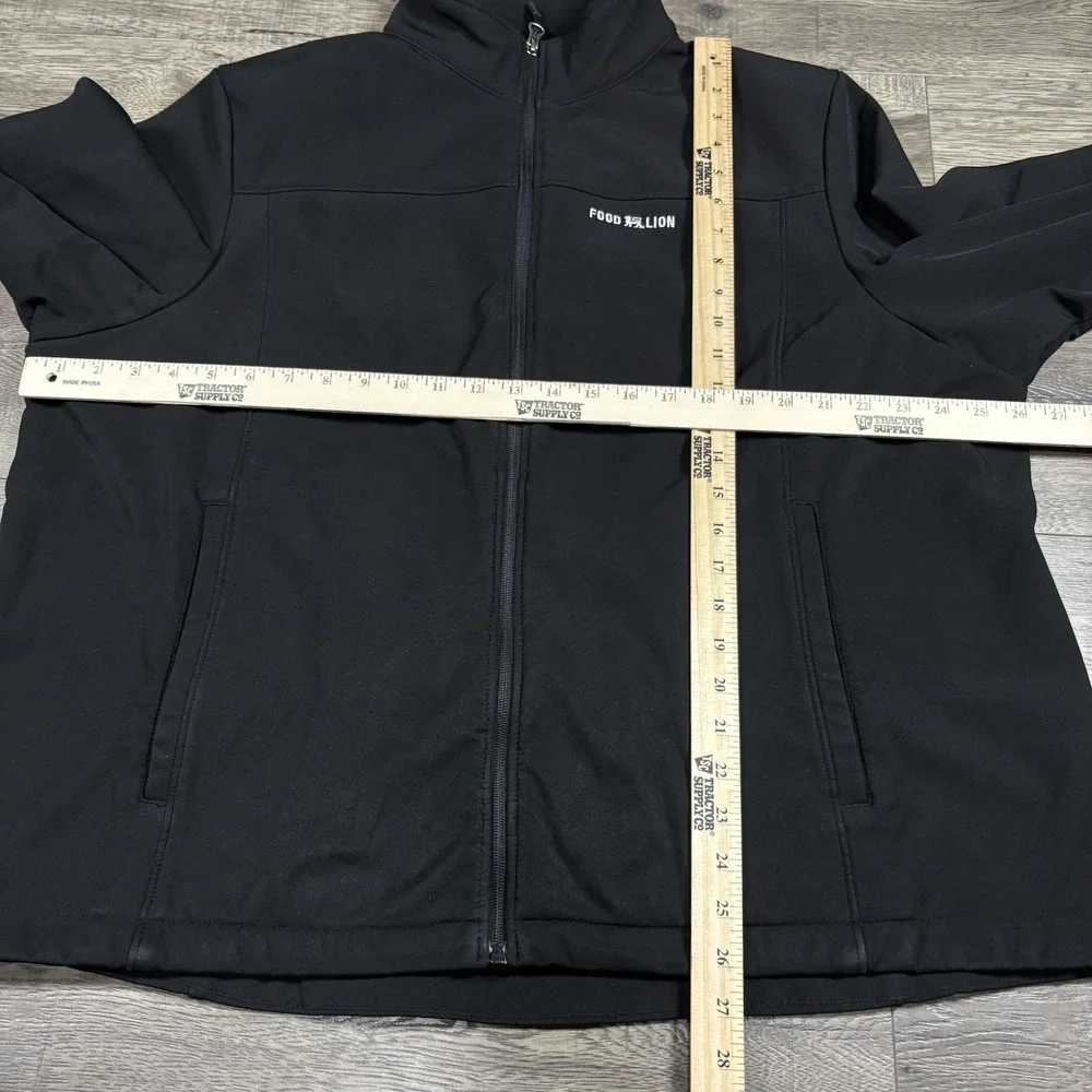 Food Lion Jacket‎ Mens 3XL Black Softshell Full Zip Fleece Lined Workwear Logo